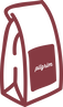 red illustration of a bag of pilgrim coffee