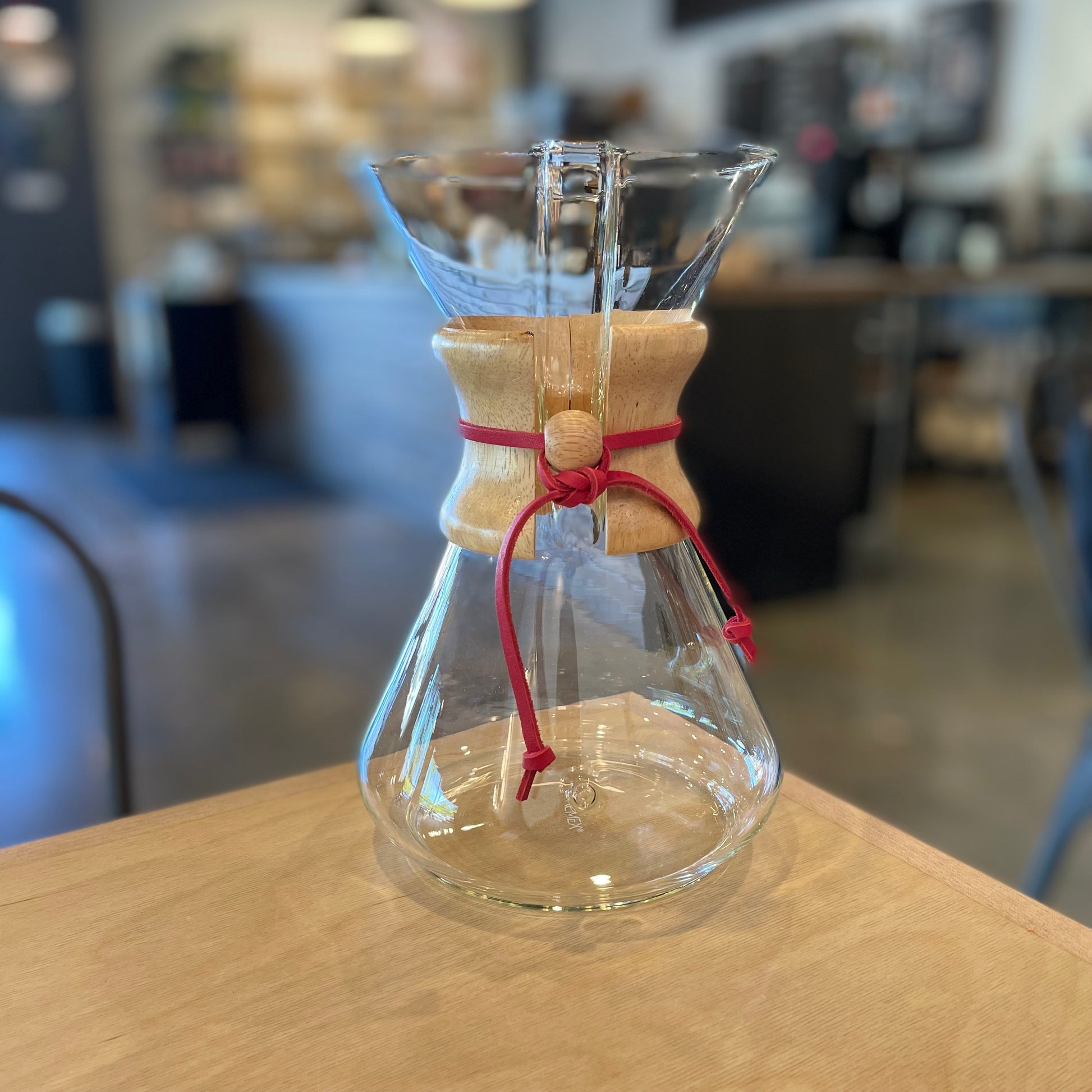 Chemex with Red Strap at Pilgrim Coffeehouse